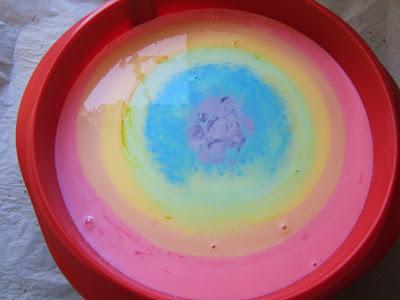 Tarta de queso arco iris