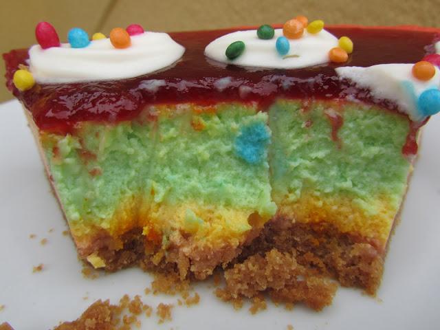 Tarta de queso arco iris