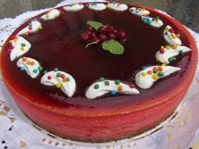 Tarta de queso arco iris