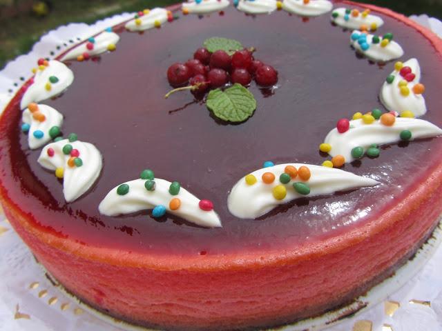 Tarta de queso arco iris