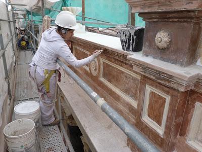 Casa Goycolea, peto de coronación, Making-of