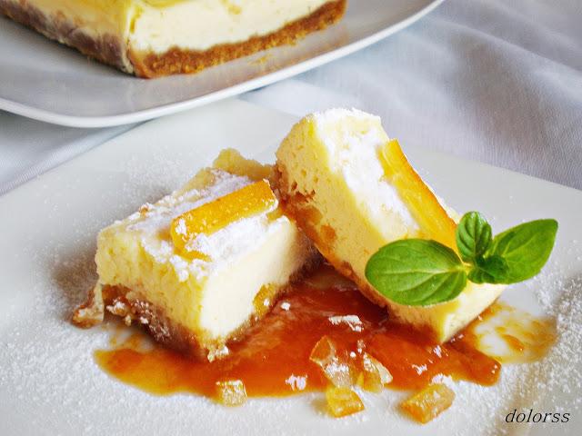 Tarta rápida de queso con naranja confitada ( microondas)