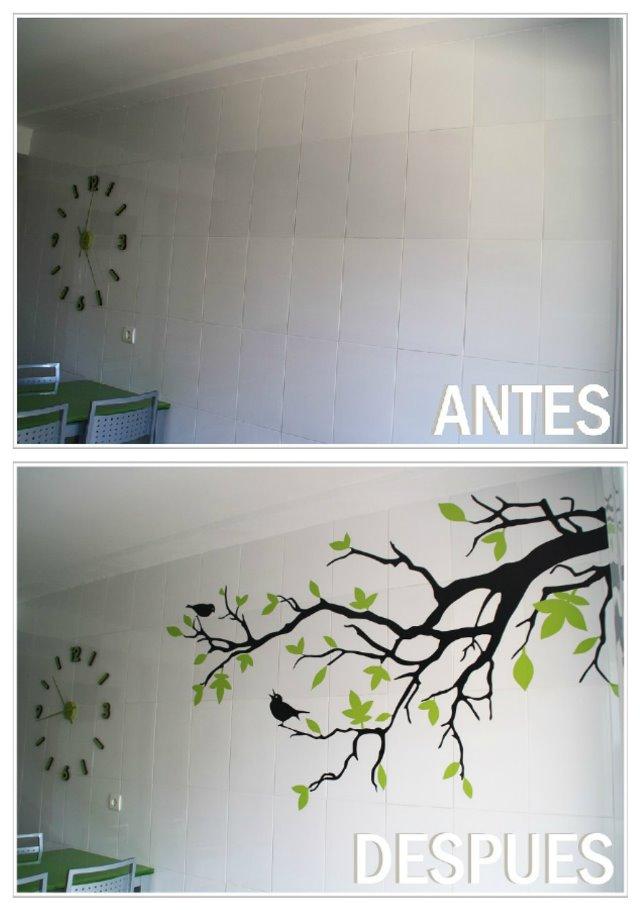 Antes y Después: Un vinilo DIY en la pared de la cocina, por Erika