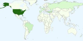 Gráfico de los países más populares entre los lectores del blog