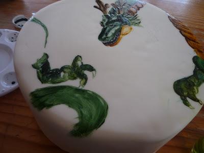 Tarta pintada con el dragon de Dragon Ball Z