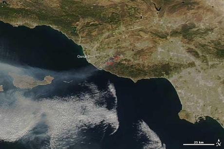incendios en California desde satélite (Aqua)