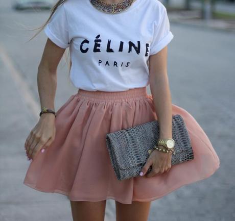 Celine logo tee fashion blogger Mónica Sors