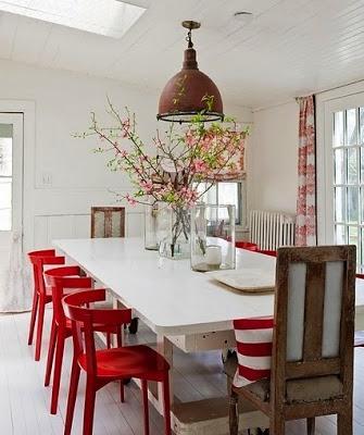 Salones con tonos rojos