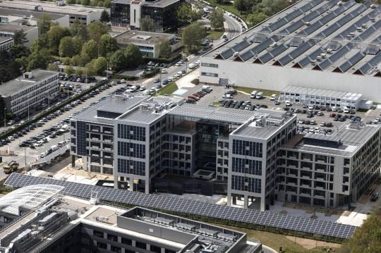 Vista aérea del complejo empresarial Green Office en París
