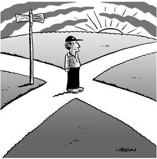 Indecisa frente a la encrucijada : ¿el huerto o la política?