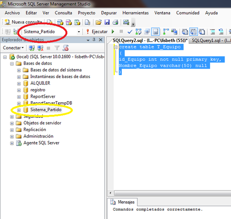 Creación de Tablas en SQL Server Creación de Tablas en SQL Server
