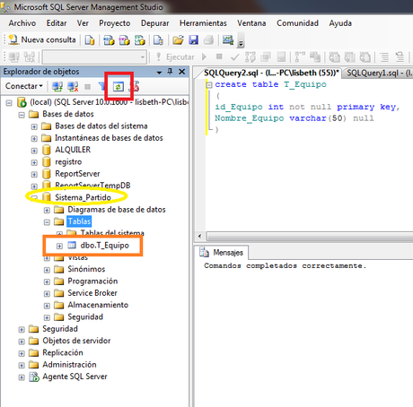 Creación de Tablas en SQL Server Creación de Tablas en SQL Server