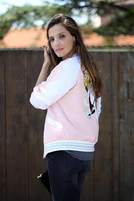 pink bomber jacket