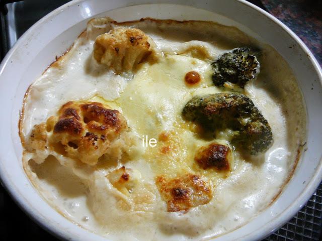 Brocoli y coliflor gratinado