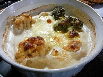 Brocoli y coliflor gratinado