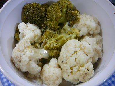 Brocoli y coliflor gratinado