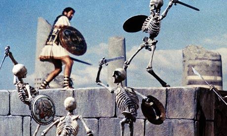 Jasón luchando contra unos esqueletos. Una de las escenas más conocidas de Harryhausen.