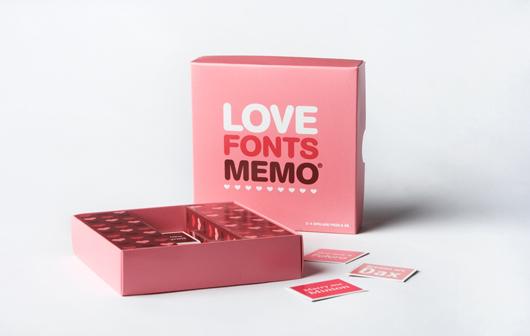 Love Fonts Memo, un juego de adivinar parejas de tipografías