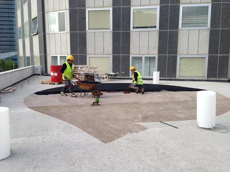 Imágenes de obra del “Jardín de mi Hospi” en el Hospital La Paz
