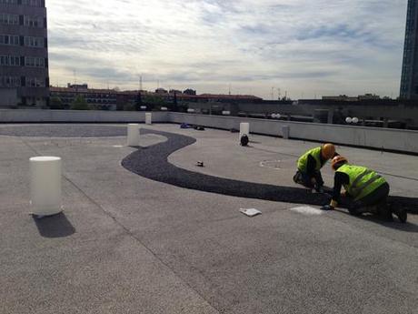 Imágenes de obra del “Jardín de mi Hospi” en el Hospital La Paz