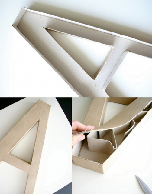 DIY: GUIRNALDA DE LUCES EN LETRAS / DIY: GARNALD OF BULBS IN CARDBOARD LETTERS.