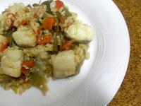Arroz con bacalao y verduras