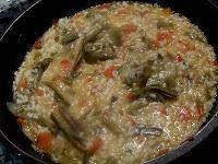 Arroz con bacalao y verduras