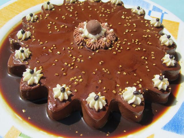 Flan de chocolate sin horno