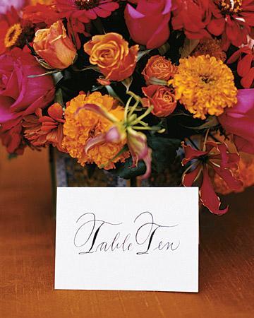 Número de mesa escrtito Table Ten