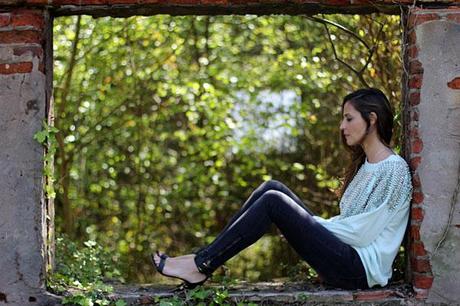 green studded sweatshirt green studded sweatshirt