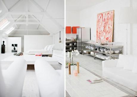 Blanco y con una pincelada coral