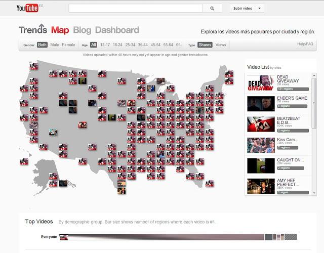 Nueva heramienta Youtube´s Trends Map