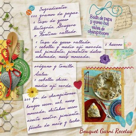 Budín de papa y queso con salsa de champiñones (Si mi bisabuela viviera, sería bloguera... y Día Mundial del Comercio Justo)