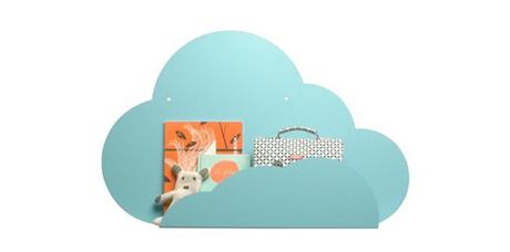 decoración infantil estante en forma de nube azul