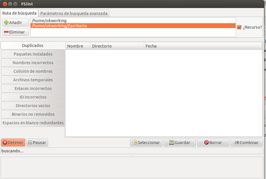 fslint Eliminar archivos duplicados en Ubuntu con Fslint 
