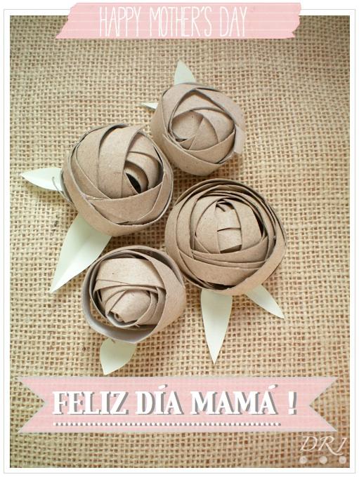 Ví esta idea para el día de las madres y me cautivo y es con el reciclaje del tubo de papel higíenico