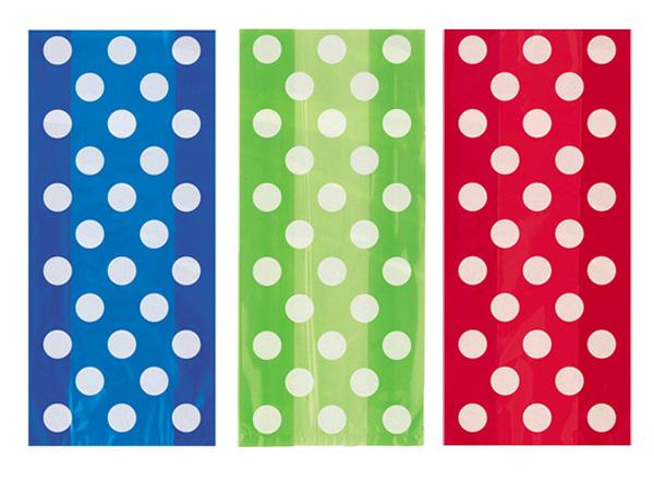 bolsas para fiestas, con puntos blancos