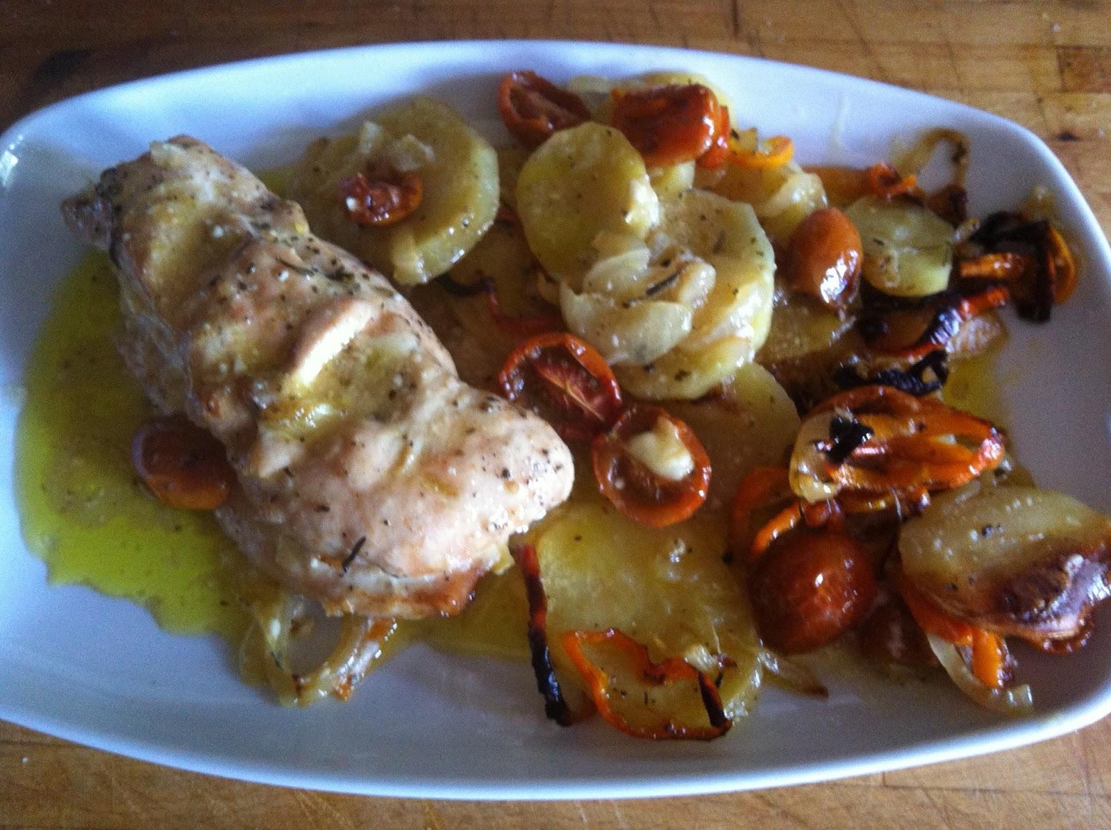 Pechuga de pollo rellena al horno