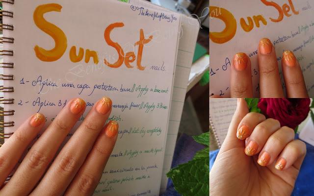 SunSet nail art. Tutorial, y...sorpresa!!