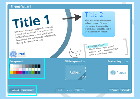 Como aplicar estilos y colores en Prezi