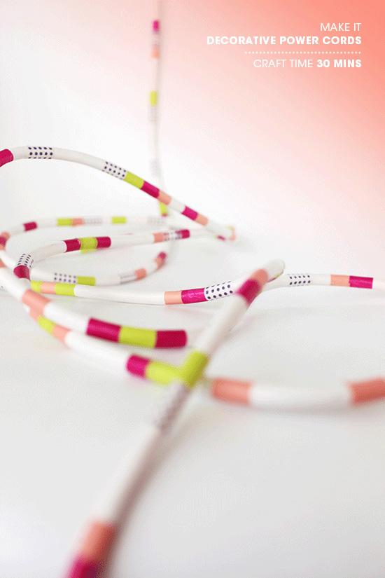 Como decorar con Washi Tape todos tus cables.