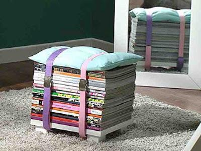 DIY: taburete con revistas