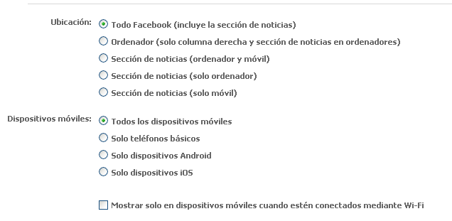 Anuncios para móviles Facebook