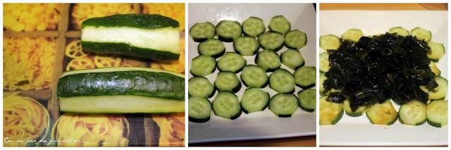 Ensalada de wakame, pepino y cangrejo