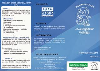 Premios OTAEX 2013 a la accesibilidad universal Premios OTAEX 2013 a la accesibilidad universal