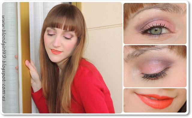 Look de maquillaje en tonos rosados