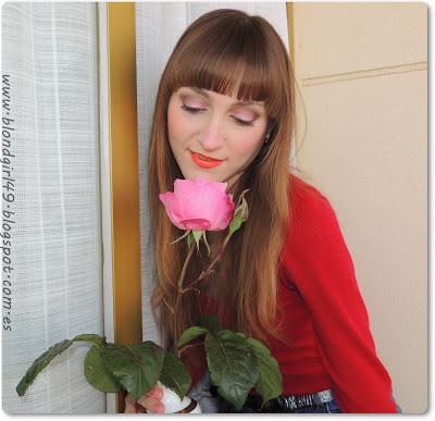 Look de maquillaje en tonos rosados