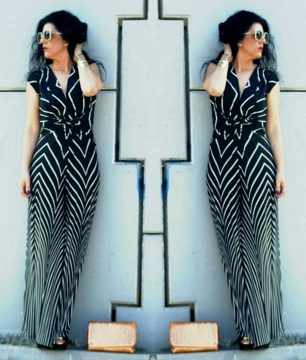 Black And White Stripes Jumpsuit