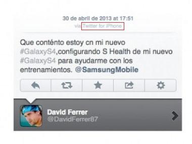 David Ferrer promociona el Galaxy S4 desde su 