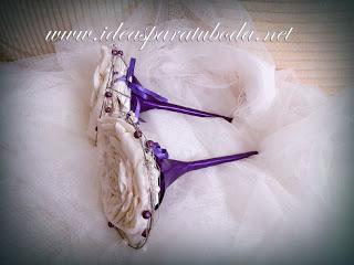 Porta Arras y Porta Alianzas con toques Morados